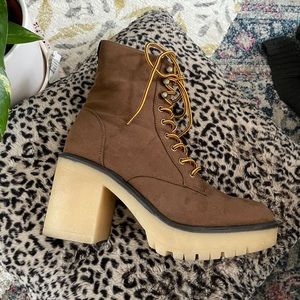 Lace Up Platform Booties